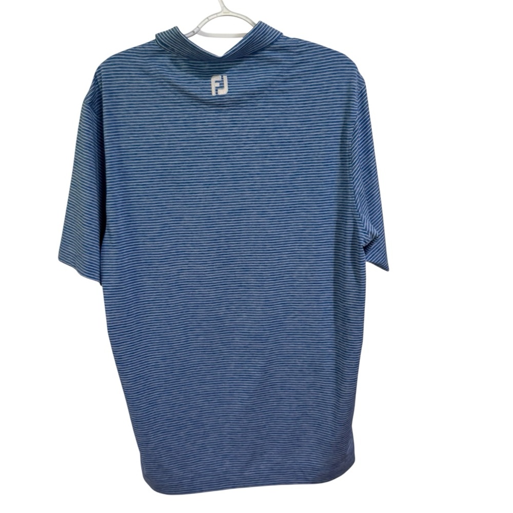 FootJoy FJ Men's Golf Polo Shirt - Medium - Blue Striped - Picture 2 of 4